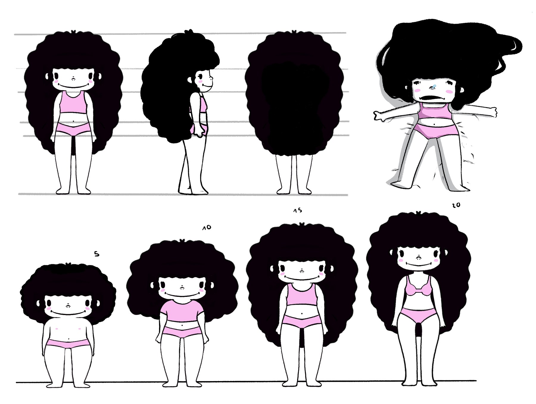 Character turnaround and age progression